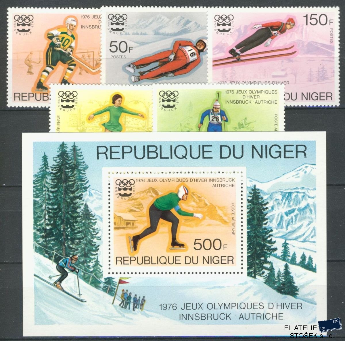 Niger známky Mi 0506-10+Bl.12