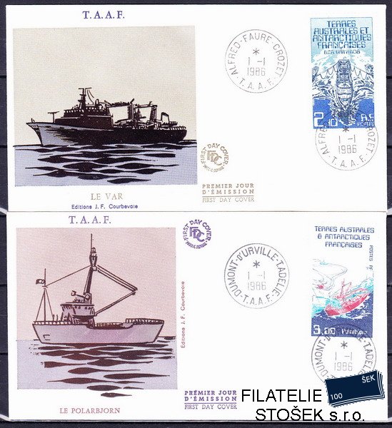 Antarktida francouzská známky Mi 0212-3 2x FDC razítko Iles Crozet a Kergeulen