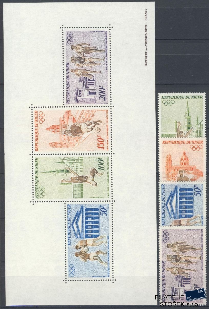 Niger známky Mi 331-34 + Bl 8