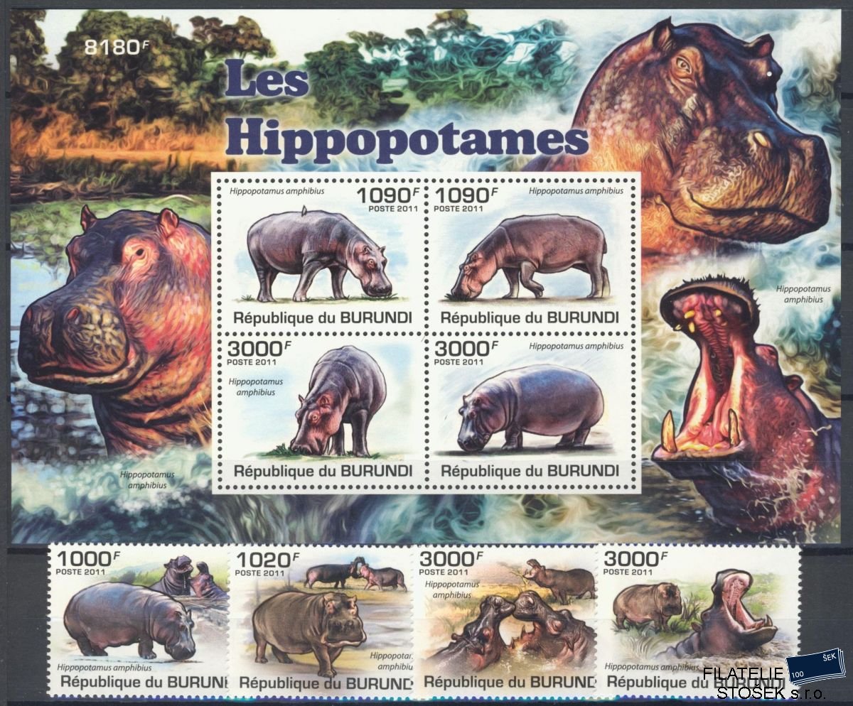 Burundi známky Mi 1982-5+Bl.152 Africká fauna