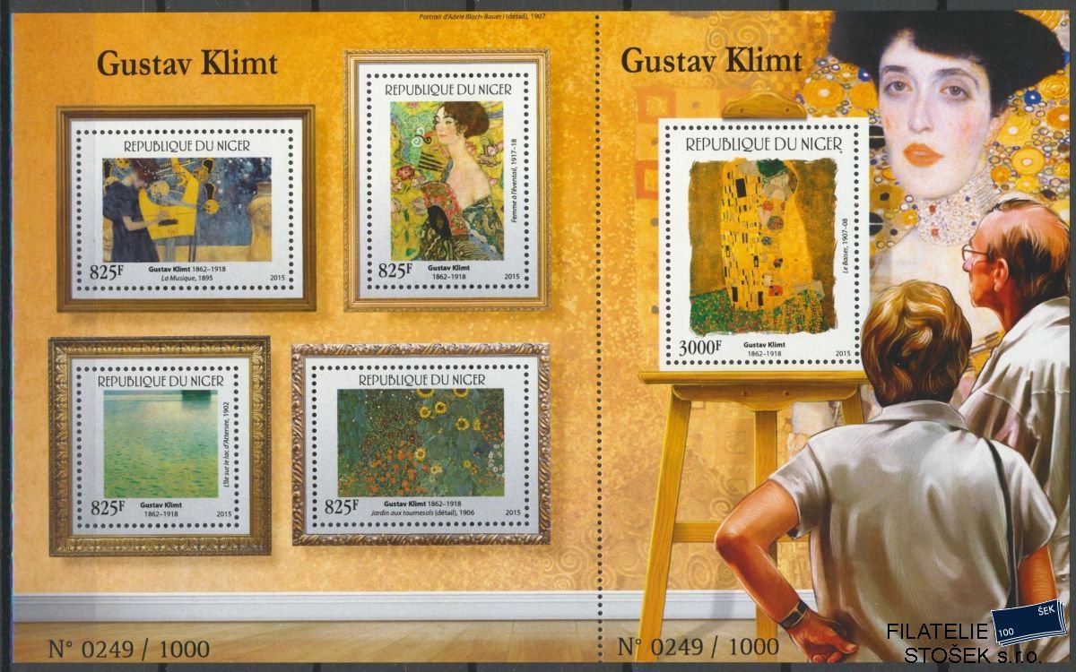 Niger známky Mi 3717-21 Gustav Klimt