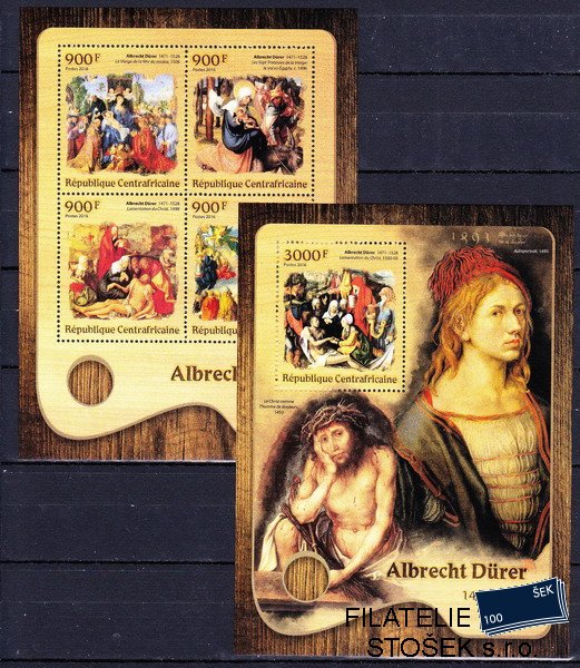 Centrafricaine známky Mi 6520-3+Bl.1526 Albrecht Durer