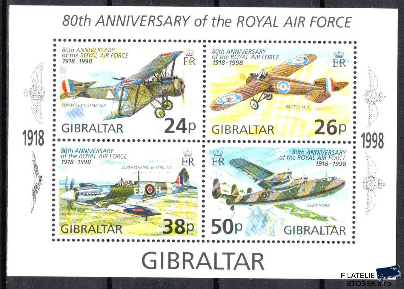 Gibraltar známky Mi 826-9 - Bl.33