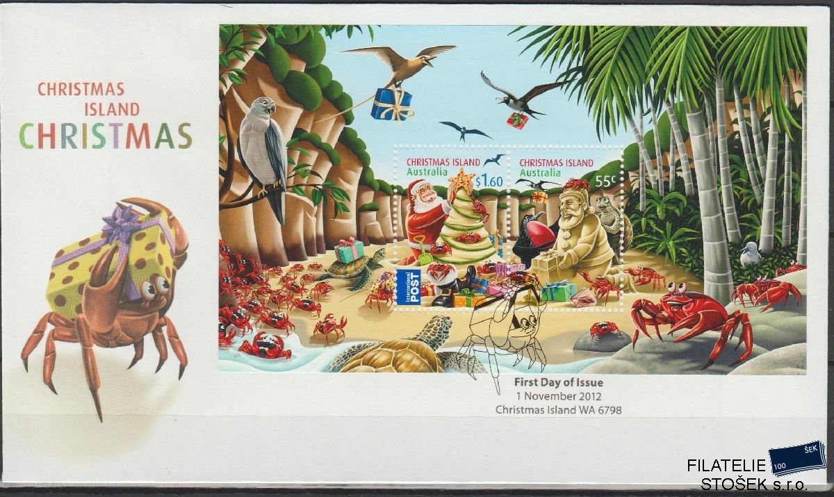 Christmas Islands známky FDC Mi Blok 29