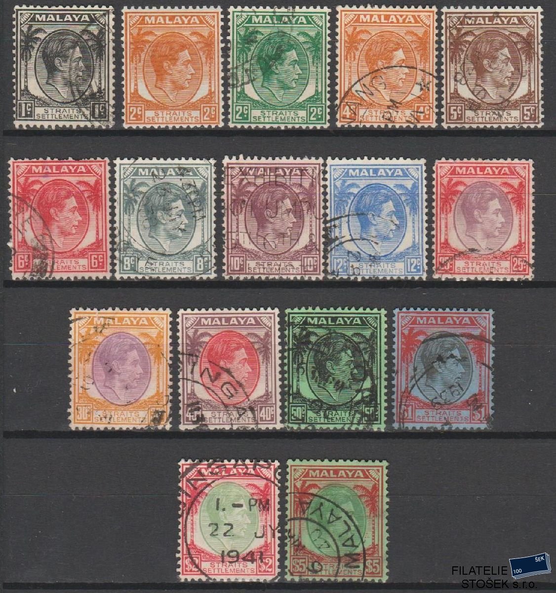 Straits Settlements známky Mi 210-27 NK - Sestava