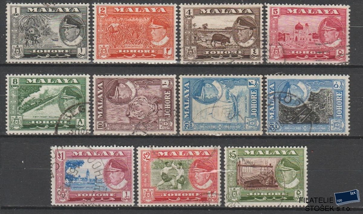 Malaya Johore známky Mi 143-53 - Sestava