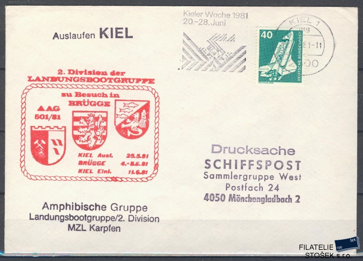 Lodní pošta celistvosti - Deutsche Schifpost - Landungsbootgruppe AAG Kiel