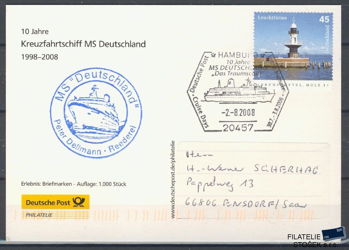 Lodní pošta celistvosti - Deutsche Schifpost - MS Deutschland