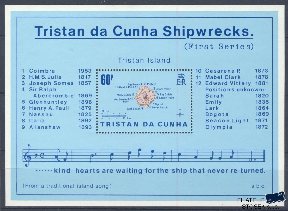 Tristan da Cunha známky Mi Blok 17