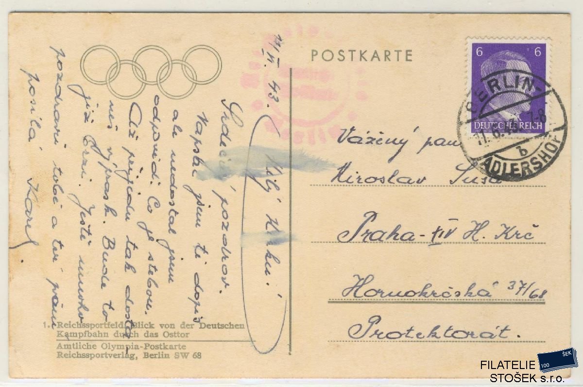 Deutsches Reich celistvosti - Berlin - Olympia Postkarte