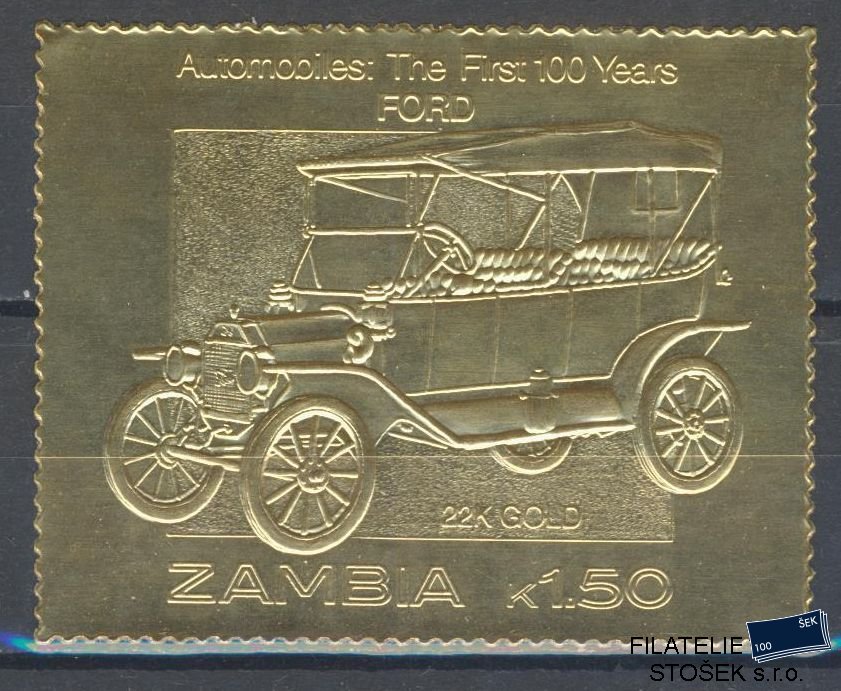 Zambia známky Mi 100 let Automobilu - 22K Gold - Ford