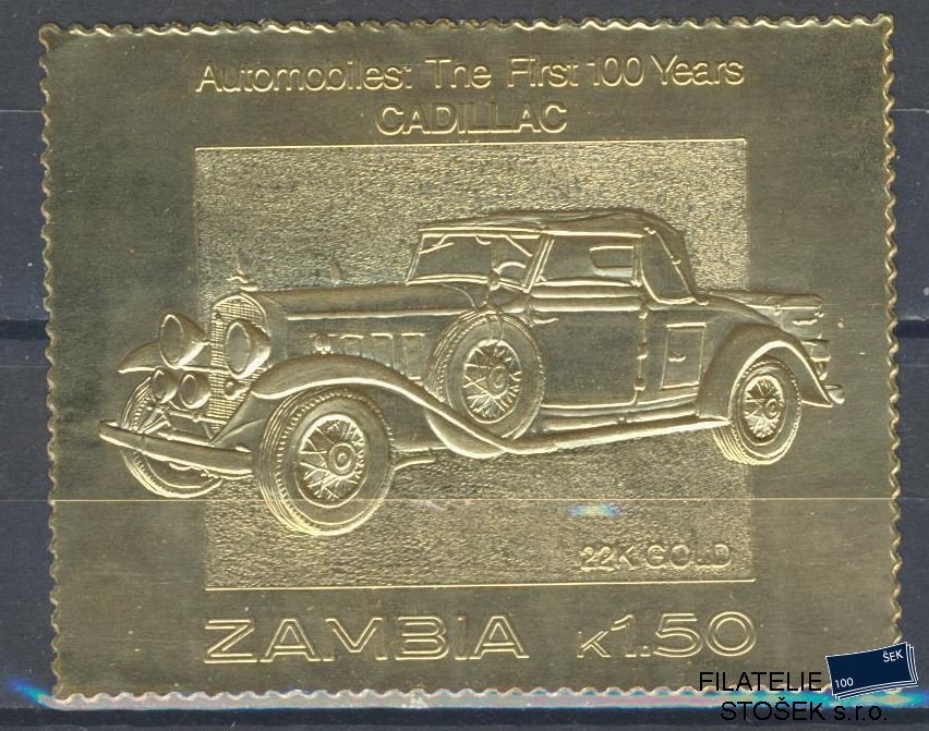 Zambia známky Mi 100 let Automobilu - 22K Gold - Cadillac