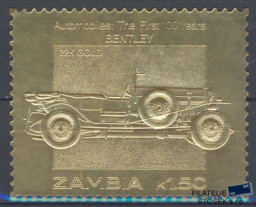 Zambia známky Mi 100 let Automobilu - 22K Gold - Bentley