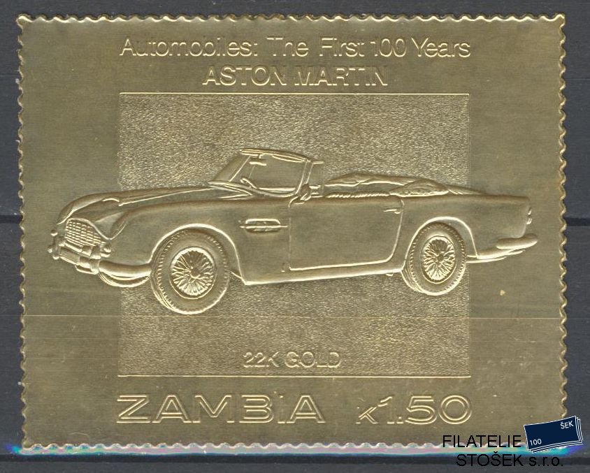 Zambia známky Mi 100 let Automobilu - 22K Gold - Aston Martin