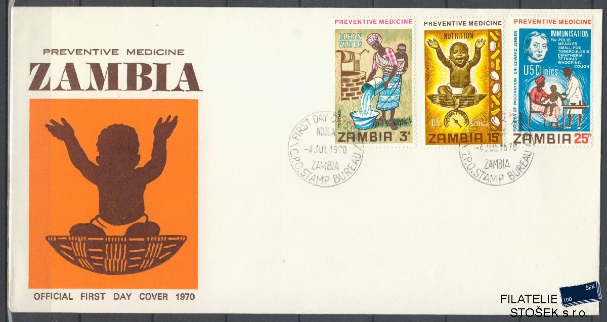 Zambia známky Mi 62-64 FDC