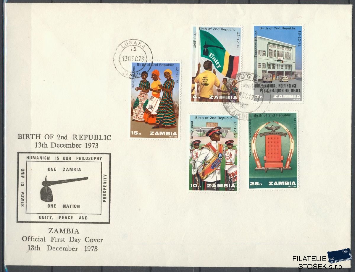 Zambia známky Mi 115-19 FDC