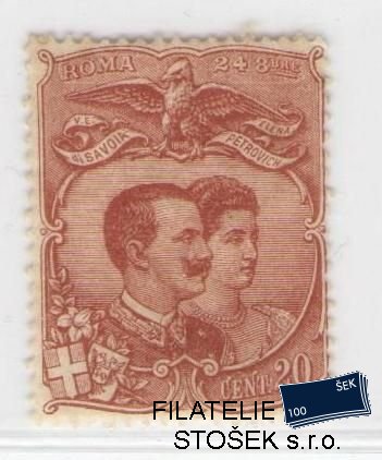 Itálie známky Mi 1896: Royal Wedding Prince Victor Emanuell (III) with Princess Elena, 20 c rare CINDERELLA