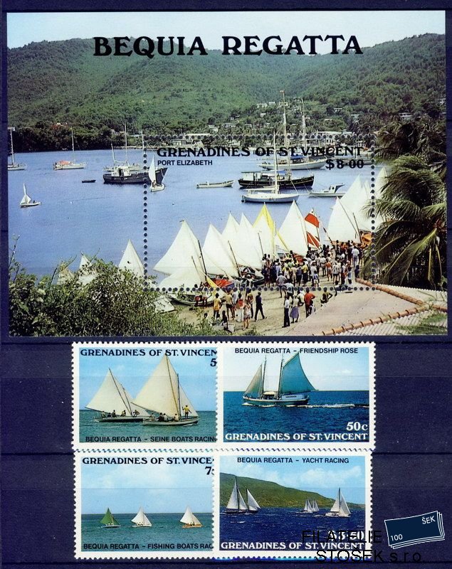 Grenadines Mi 0577-80+Bl.32