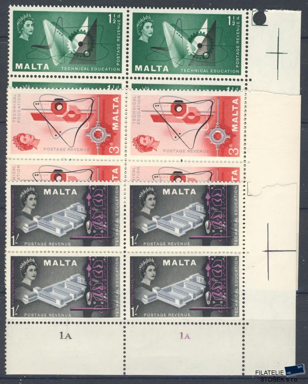 Malta známky Mi 257-59 4 Blok