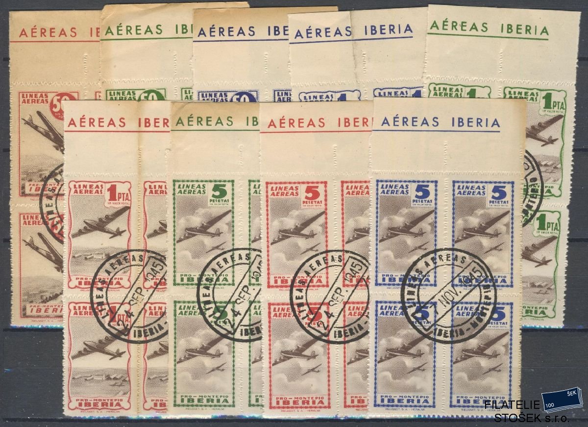 Španělsko známky - Iberia Airlines Airmail - 4 Blok