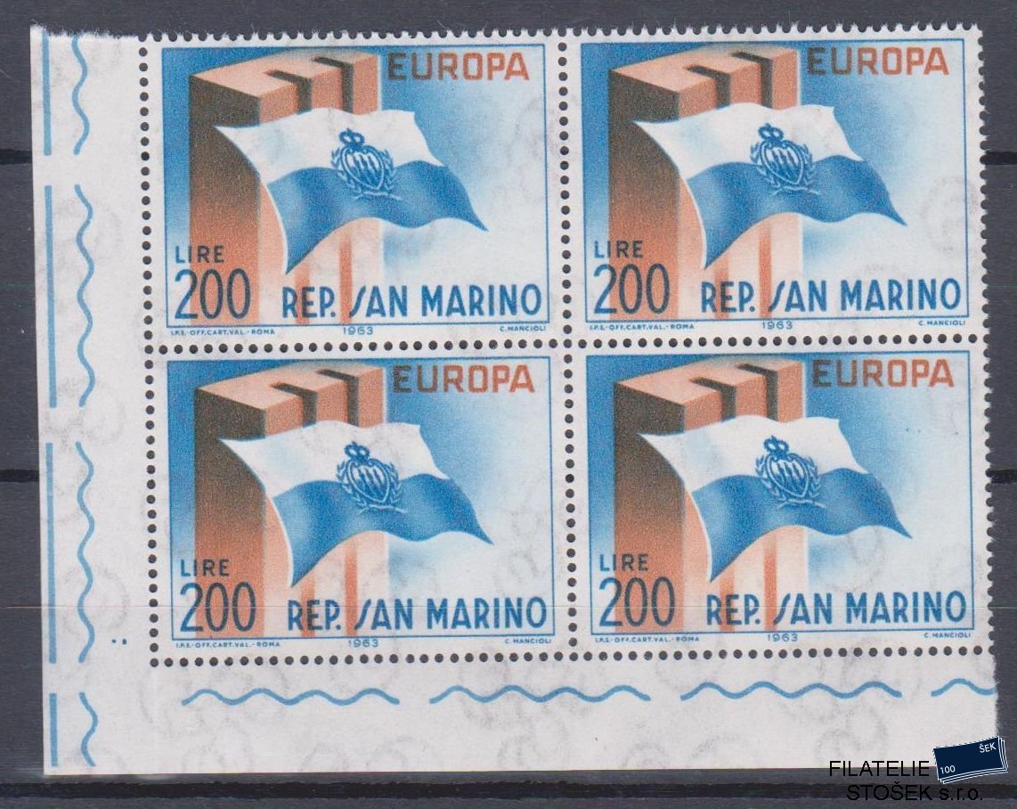 San Marino známky Mi 781 4 Blok Rohový