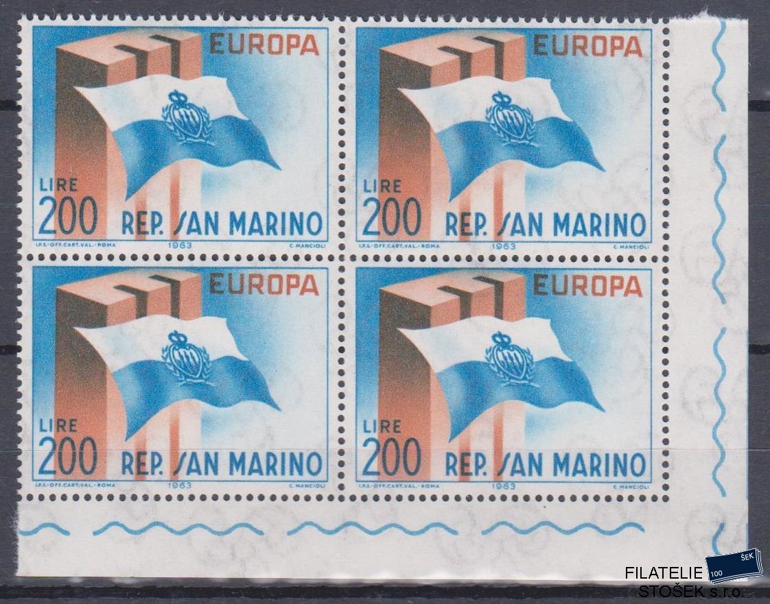 San Marino známky Mi 781 4 Blok Rohový