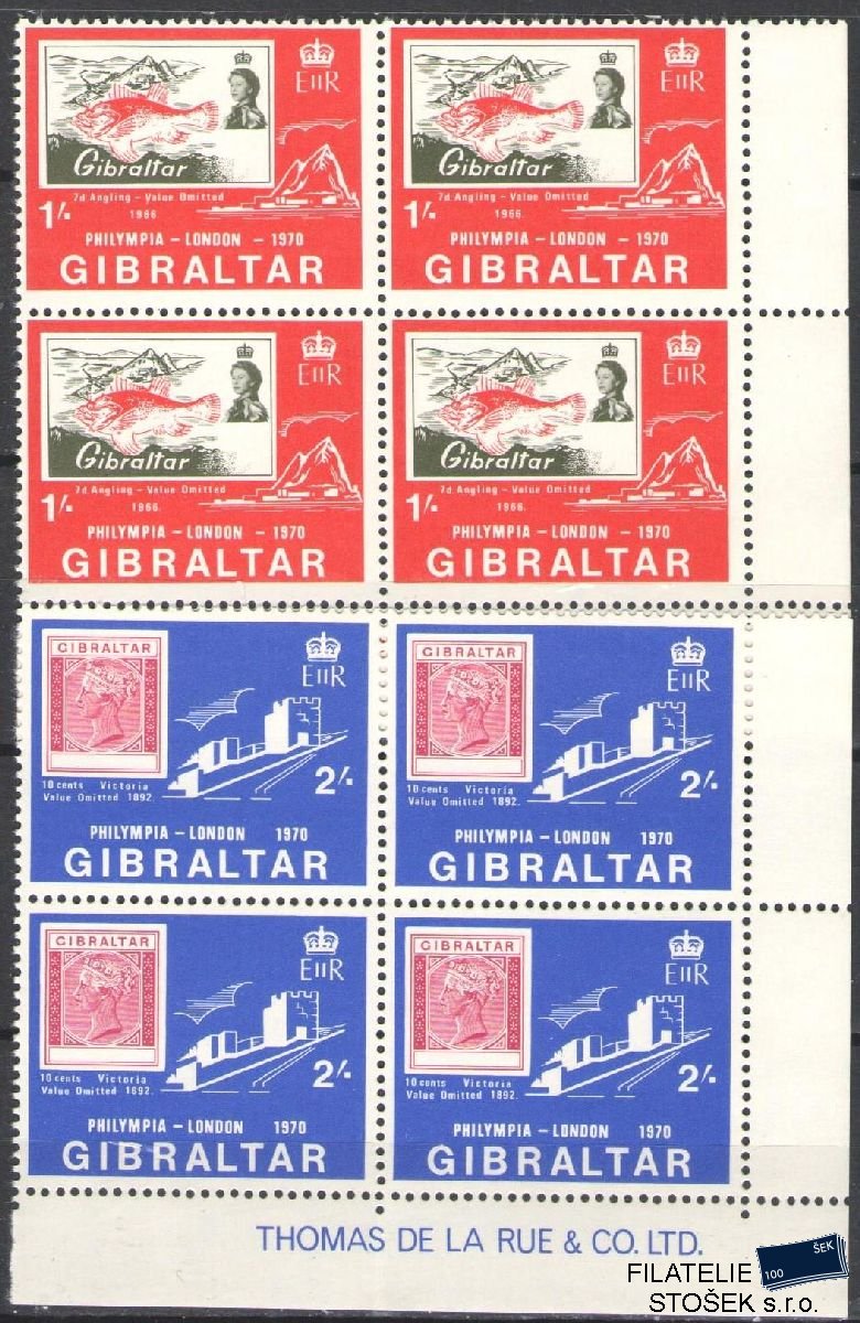 Gibraltar známky Mi 241-42 4 Blok