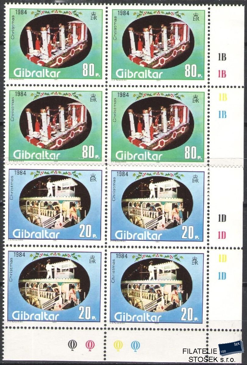 Gibraltar známky Mi 485-86 4 Blok