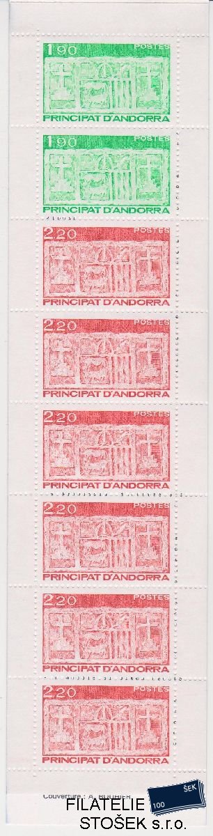 Francouzská Andora známky Mi 377-78 MH 1