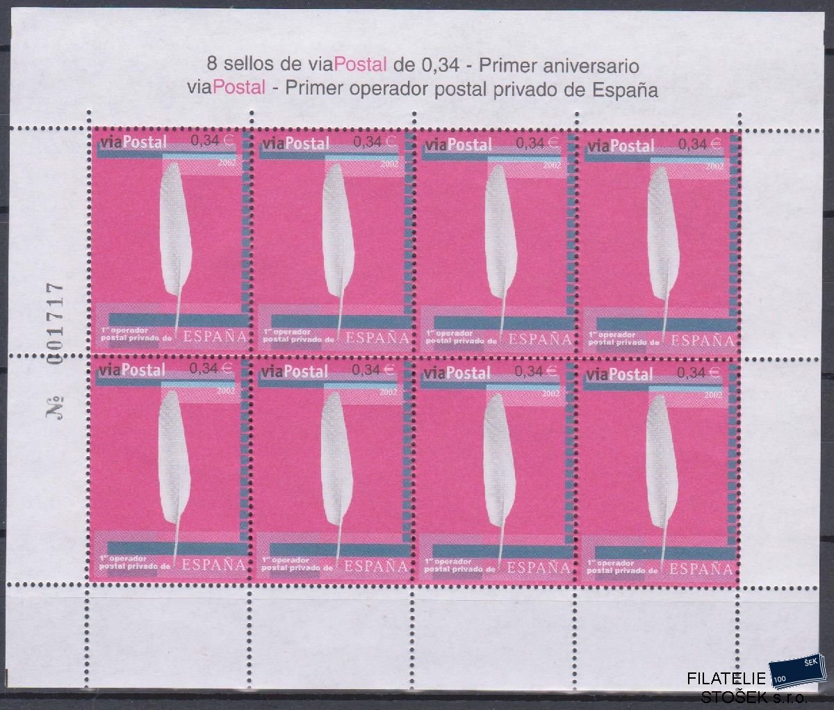 Španělsko známky Mi Via Postal 2002