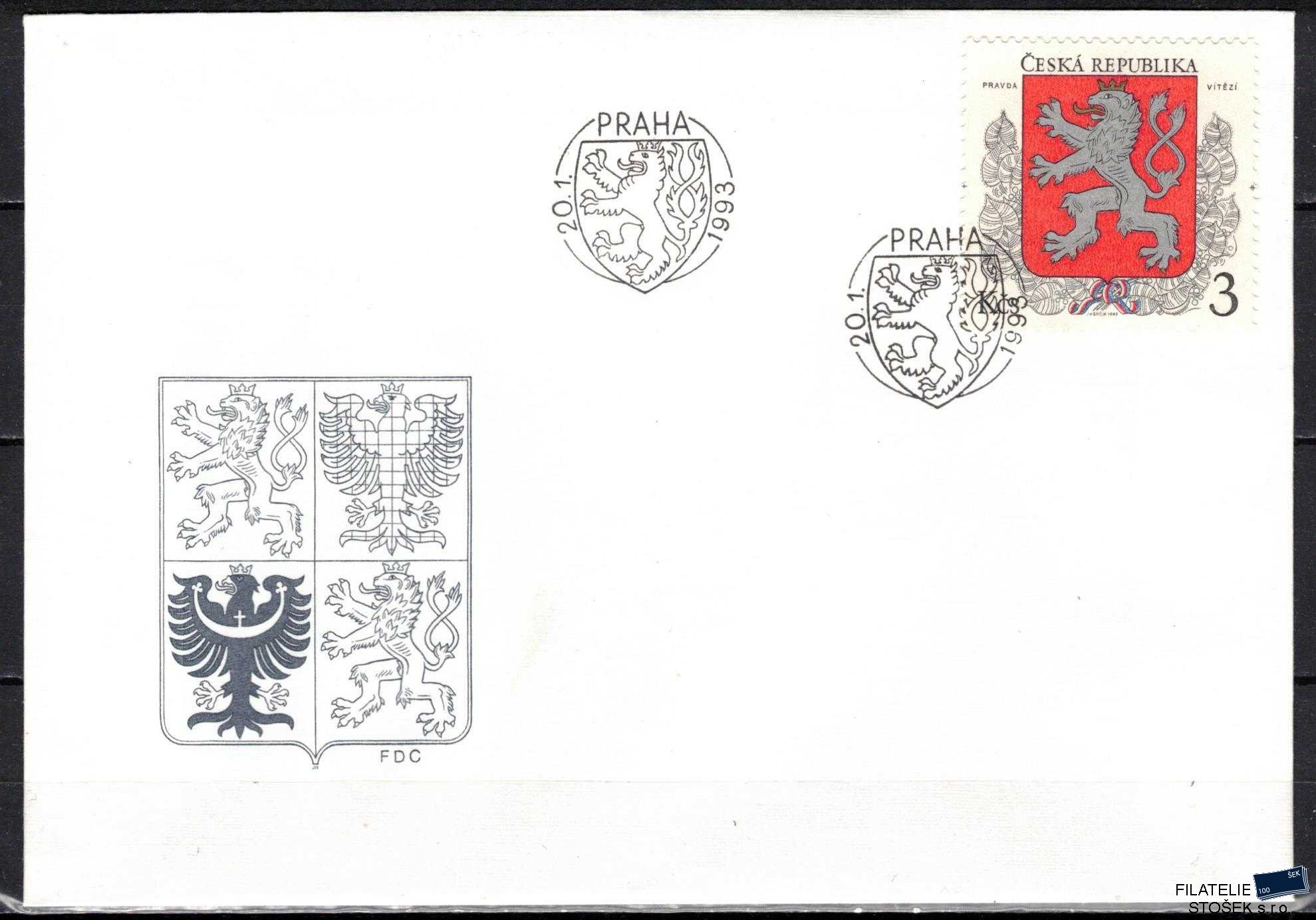 Česká republika známky 1 FDC