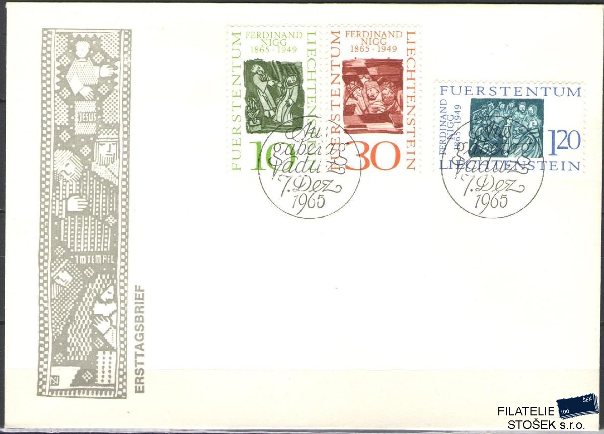 Liechtenstein celistvosti Mi 455-57 FDC