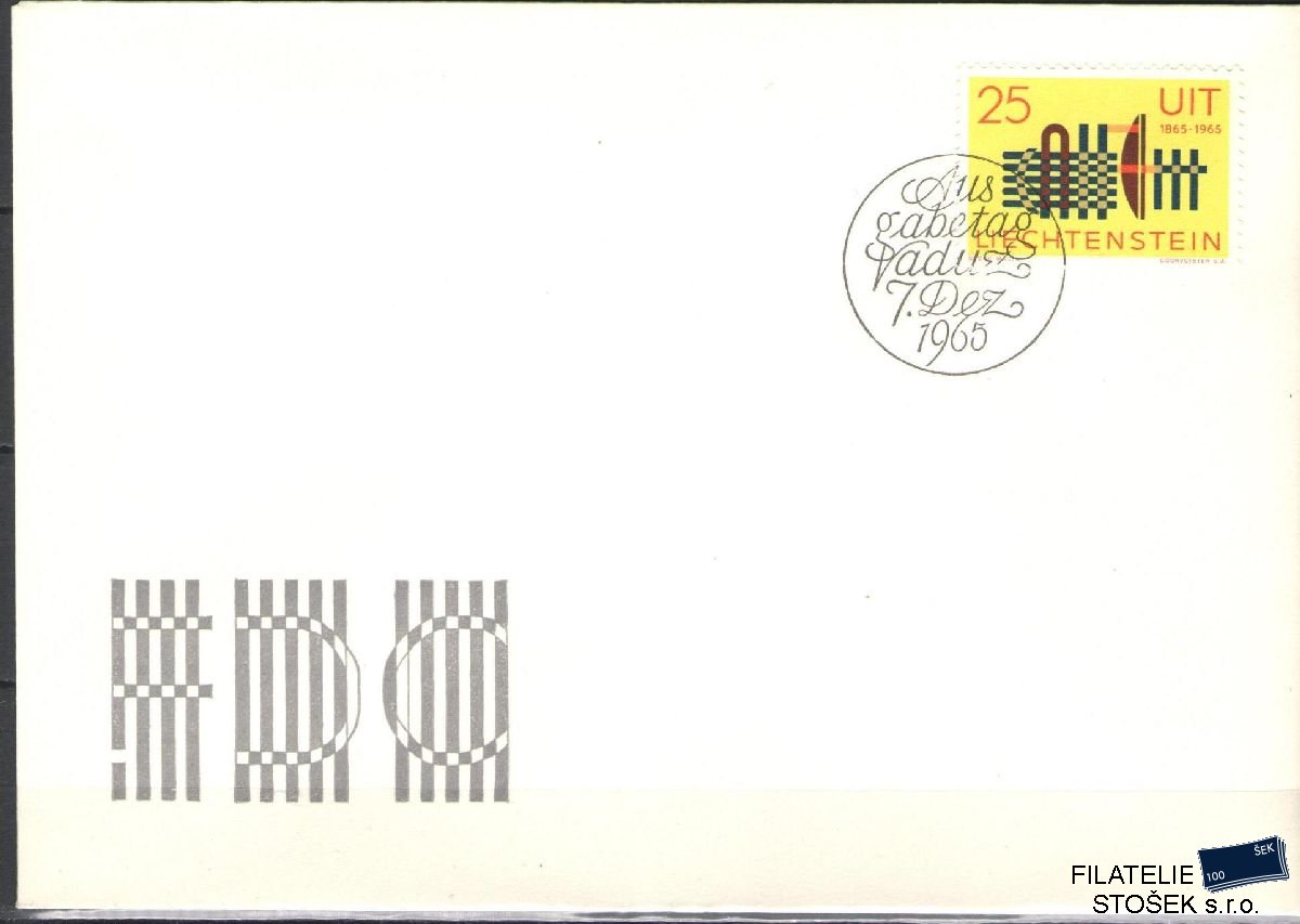 Liechtenstein celistvosti Mi 458 FDC