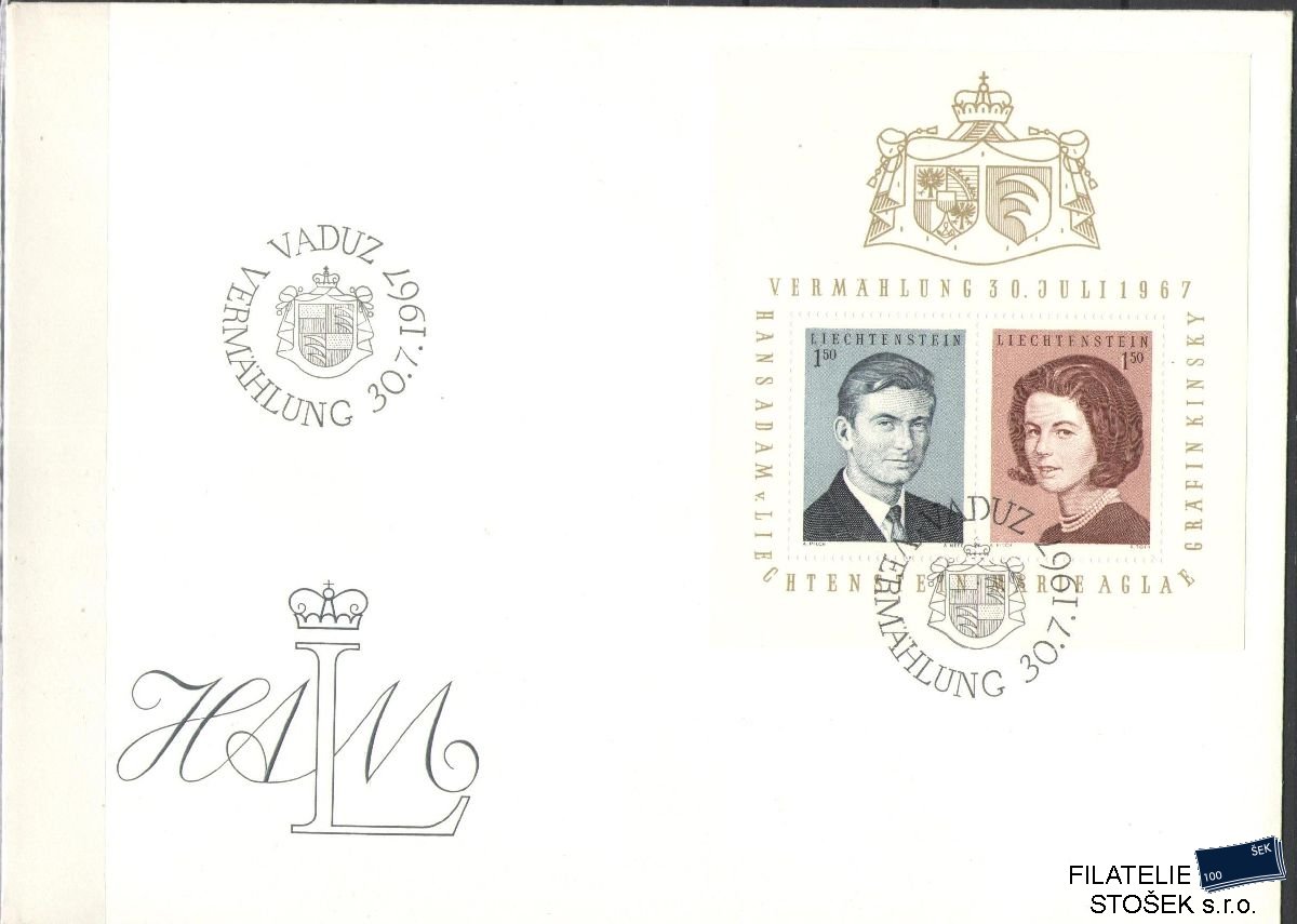 Liechtenstein celistvosti Mi Blok 7 FDC