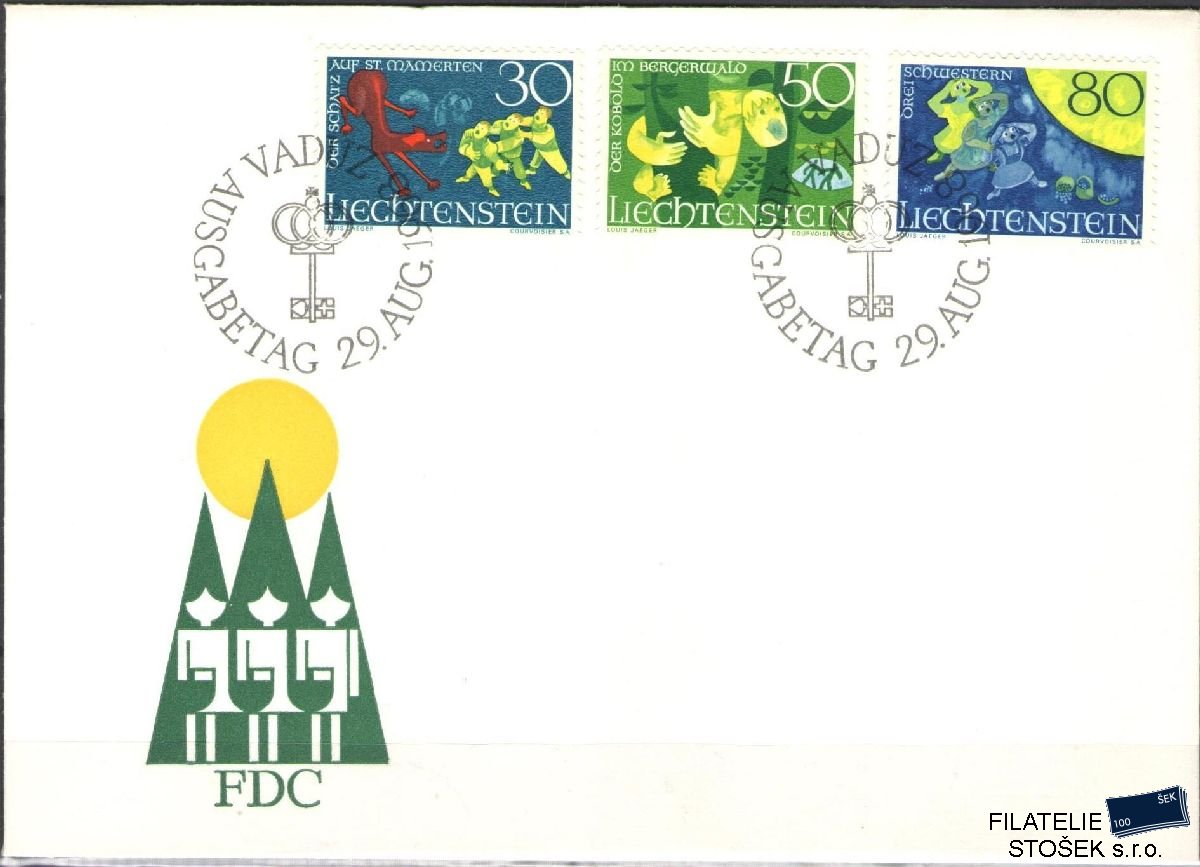 Liechtenstein celistvosti Mi 497-99 FDC