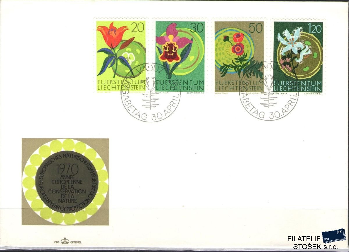 Liechtenstein celistvosti Mi 521-24 FDC