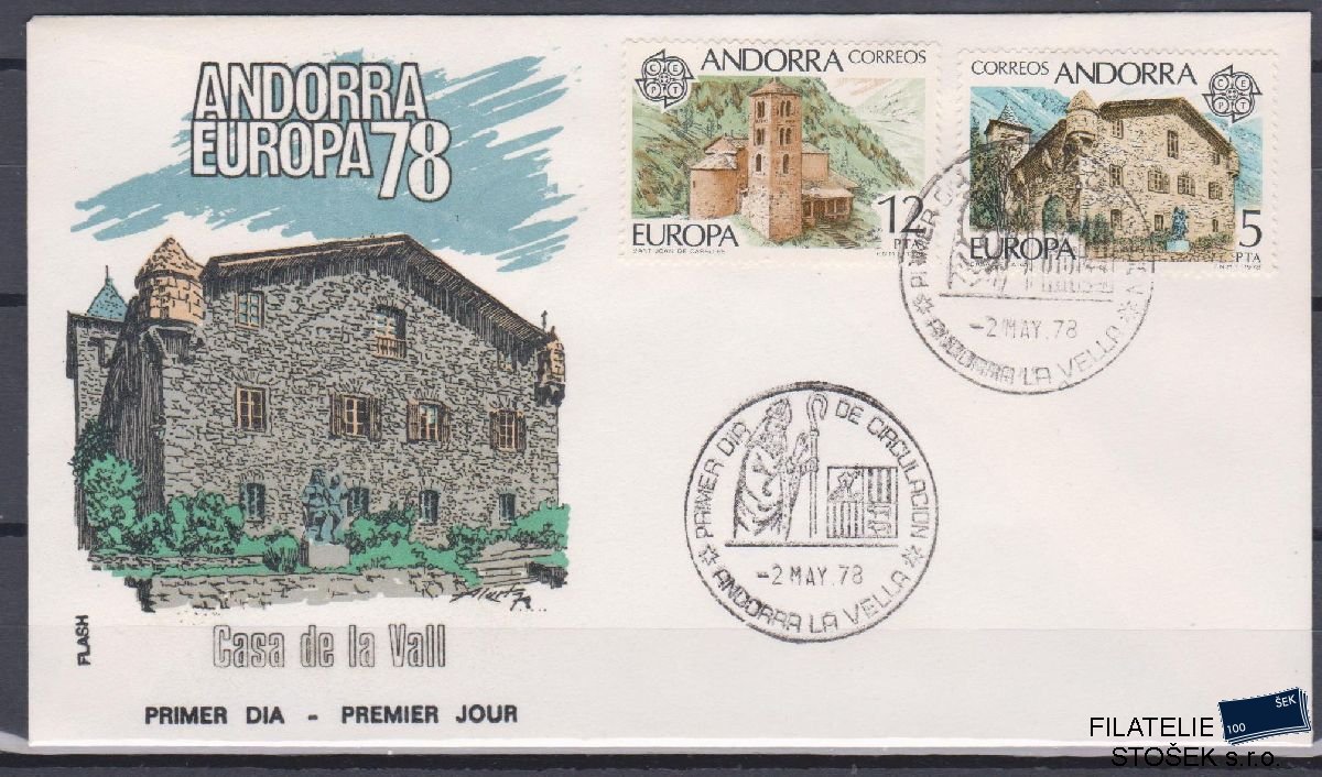 Španělská Andora celistvosti Mi 115-16 FDC