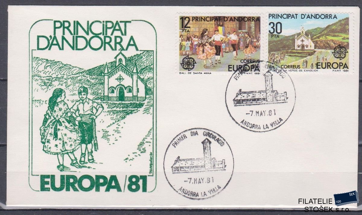 Španělská Andora celistvosti Mi 138-39 FDC