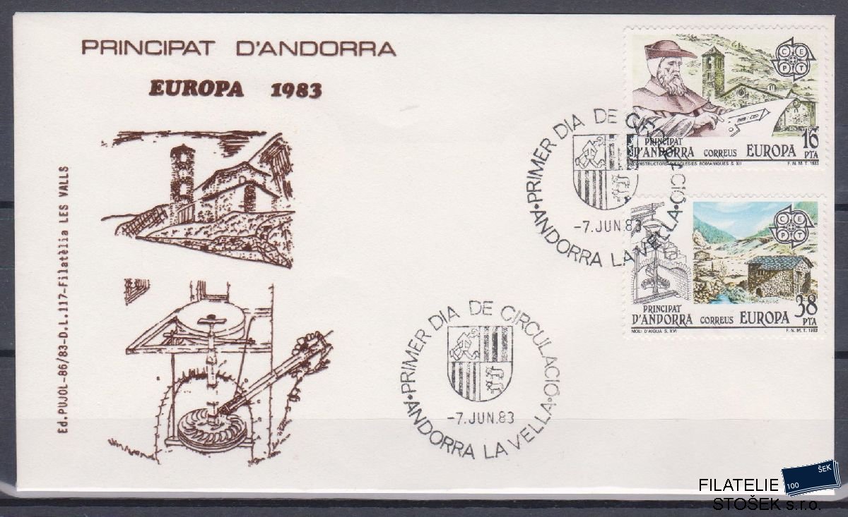 Španělská Andora celistvosti Mi 165-66 FDC