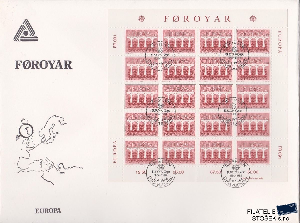 Faerské ostrovy celistvosti Mi 97-98 FDC KL