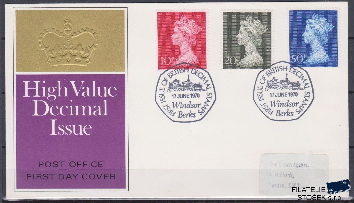 Anglie celistvosti Mi 549-51 FDC