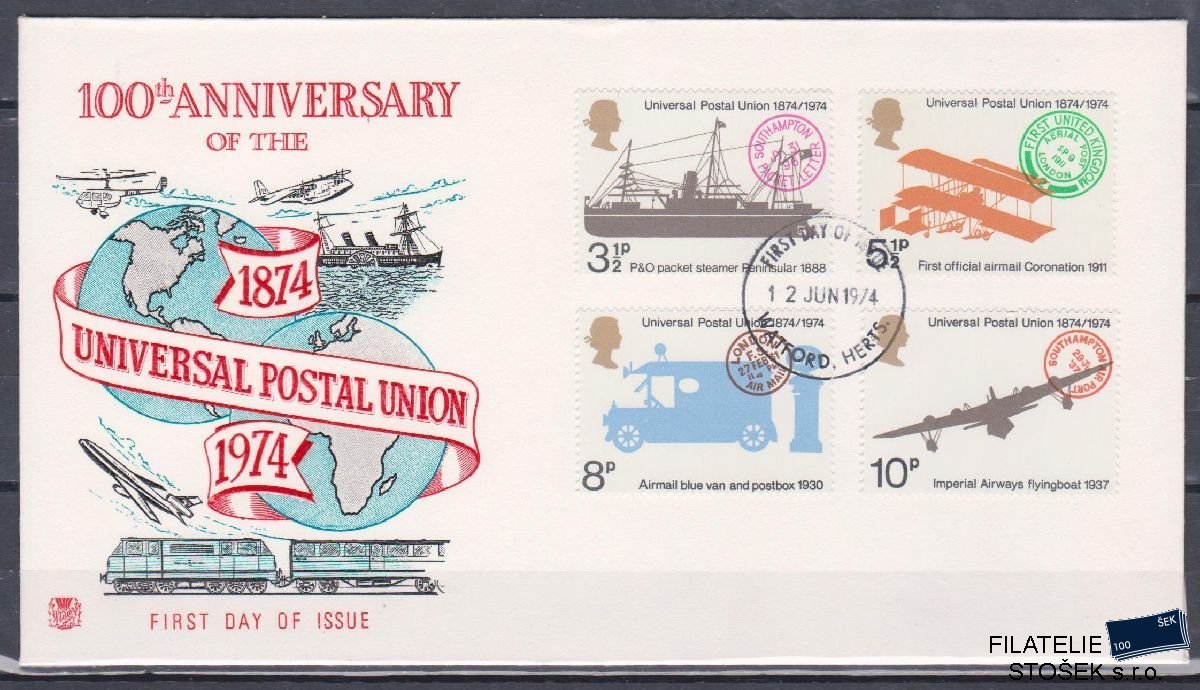 Anglie celistvosti Mi 650-53 FDC