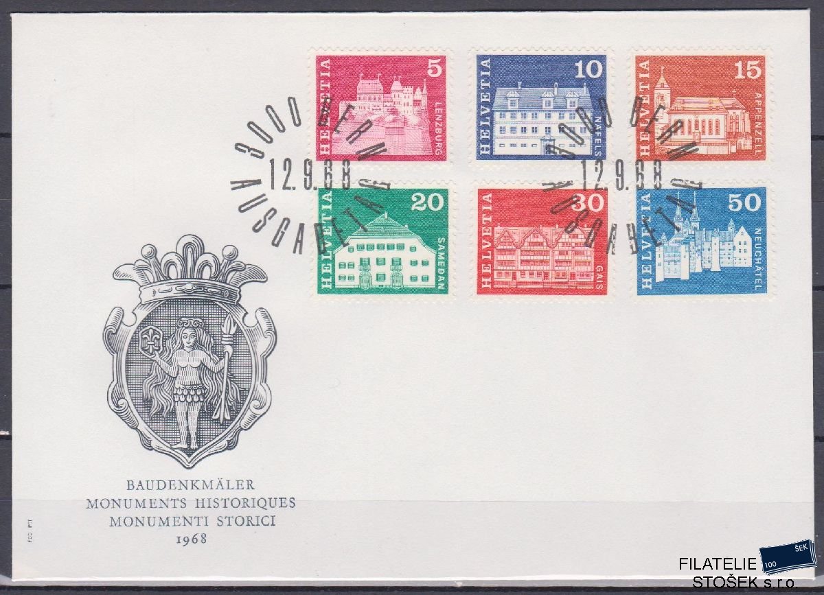 Švýcarsko celistvosti Mi 878-86 FDC