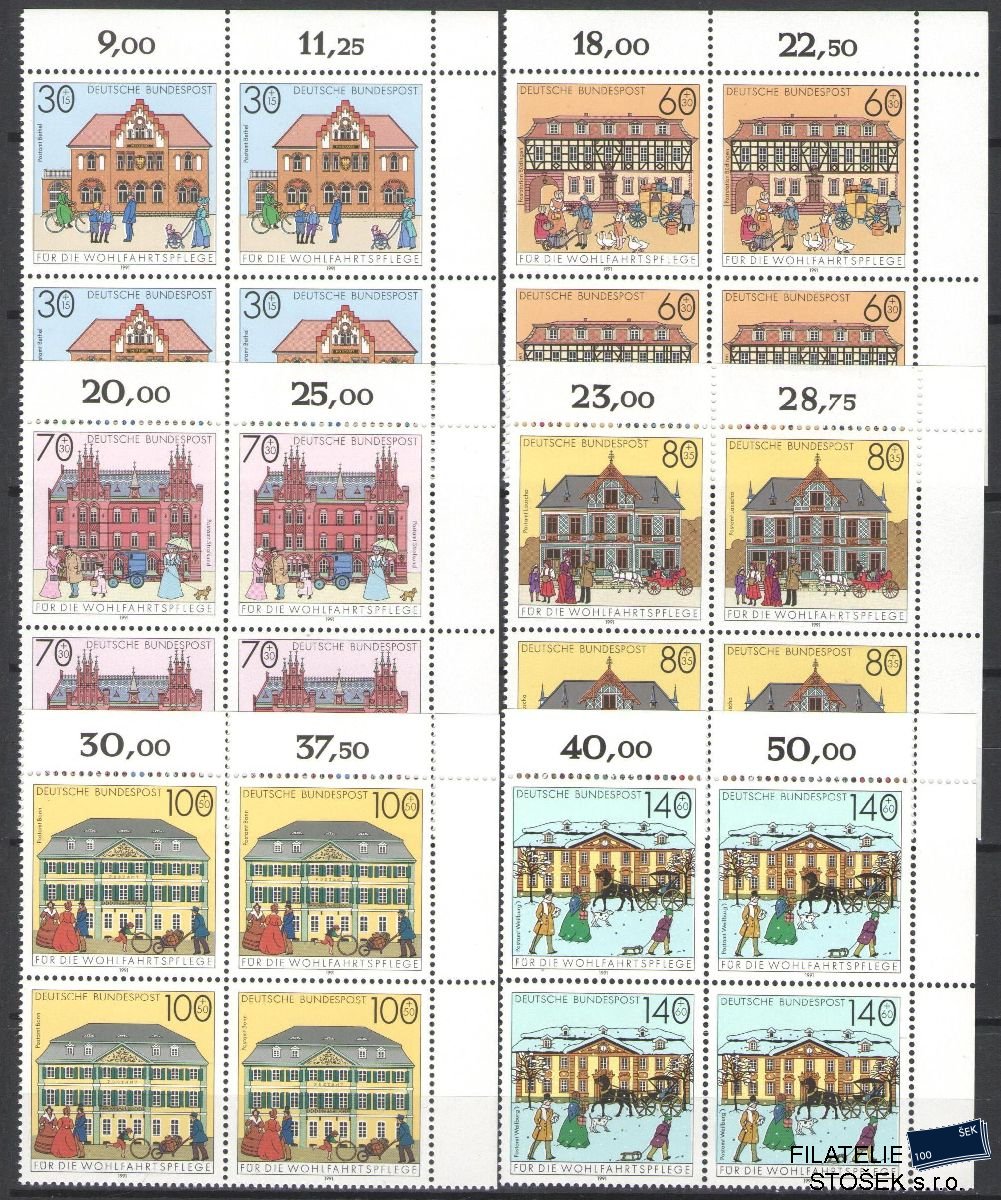 Bundes známky Mi 1563-68 4 Blok