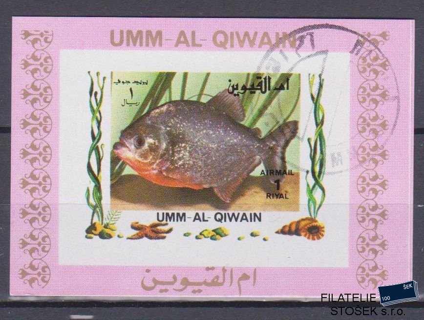 Umm al Qiwan známky - Ryby - Blok