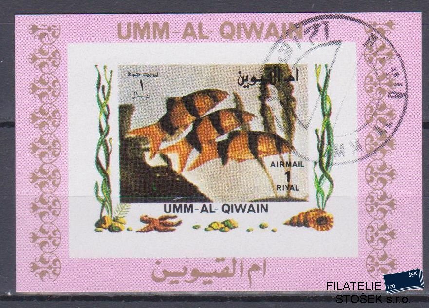 Umm al Qiwan známky - Ryby - Blok