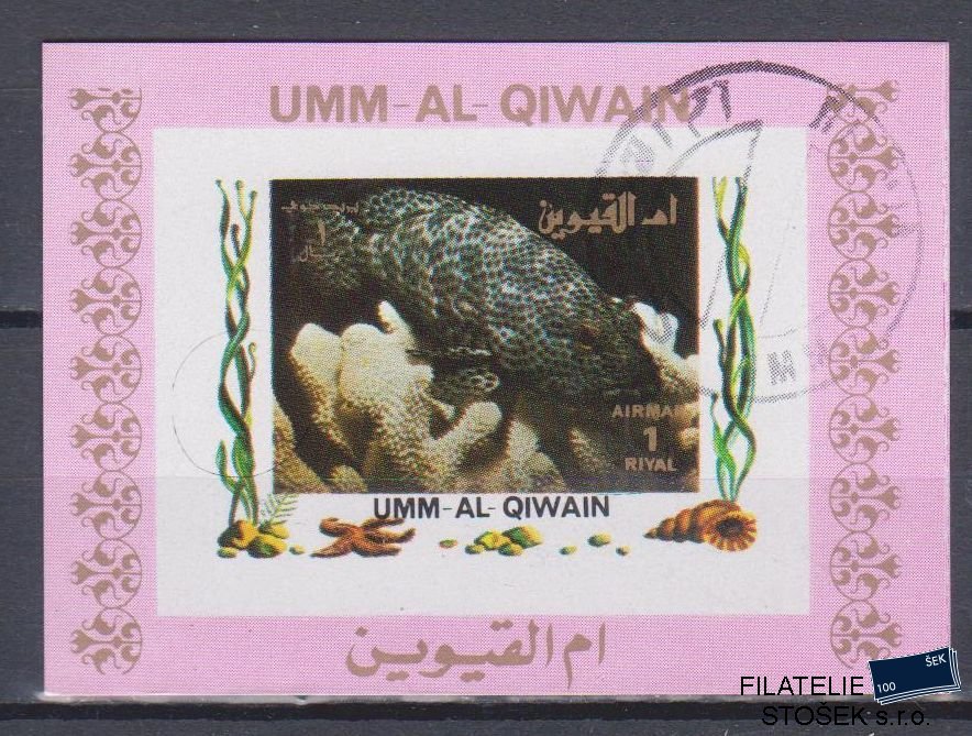 Umm al Qiwan známky - Ryby - Blok