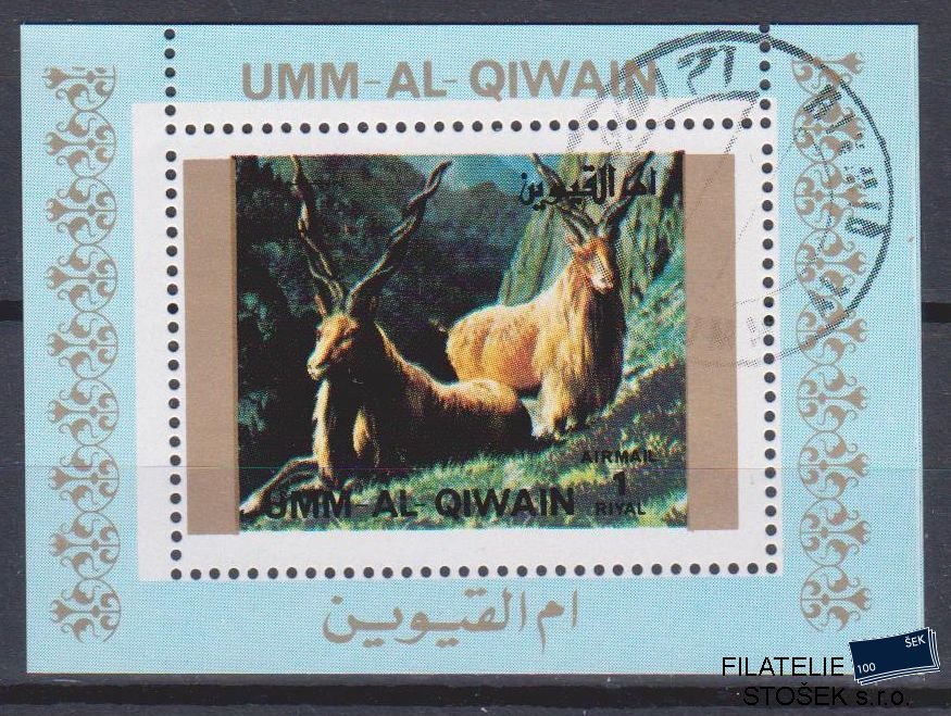 Umm al Qiwan známky - Fauna - Blok