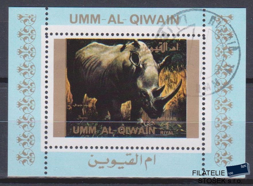 Umm al Qiwan známky - Fauna - Blok