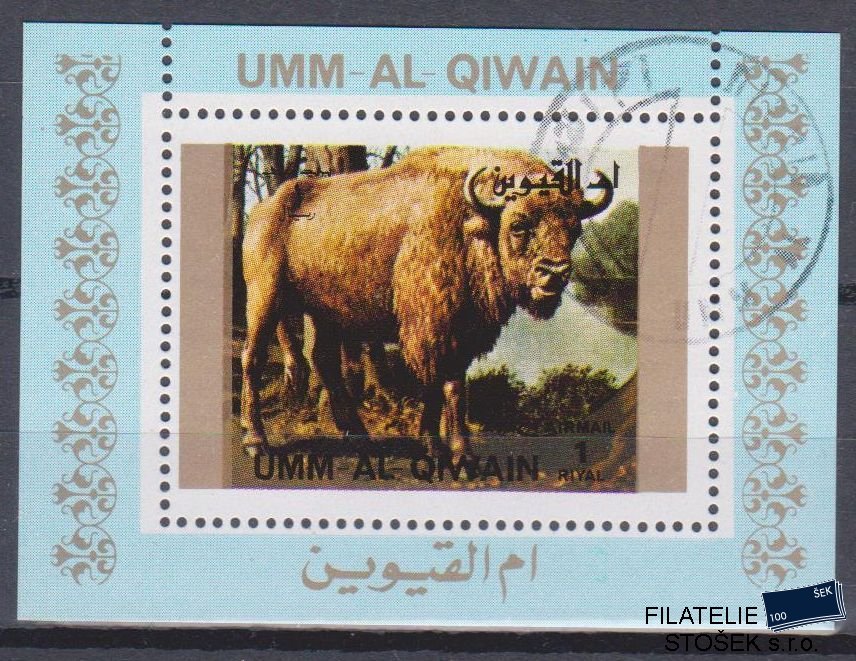 Umm al Qiwan známky - Fauna - Blok